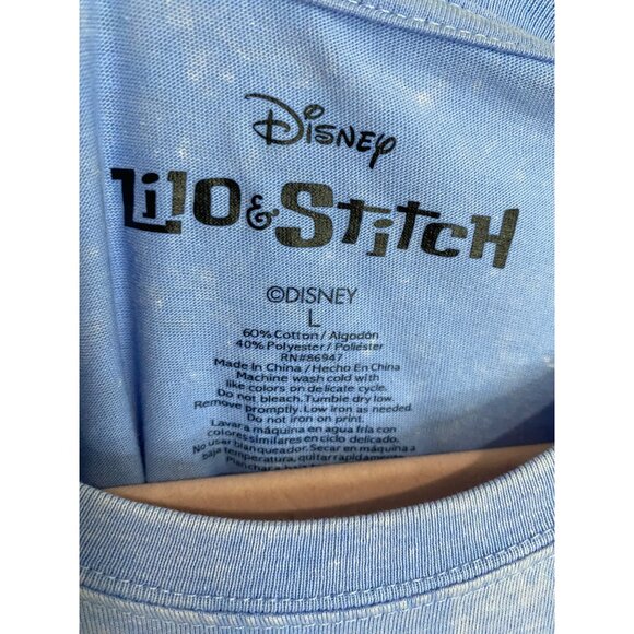 Disney Classics  Lilo & Stich Short Sleeve T Shirt Size Large Color Blue - Picture 6 of 6